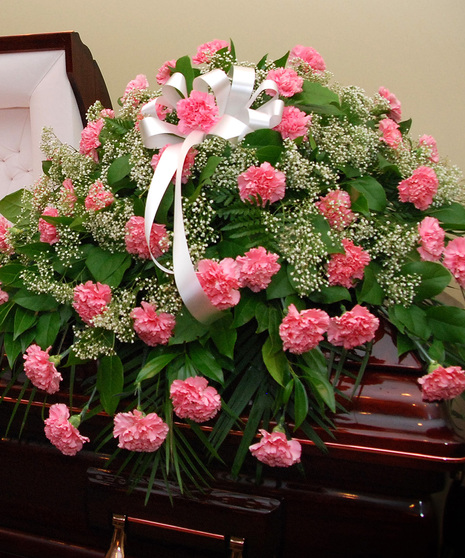 Casket Spray - Pink Carnations