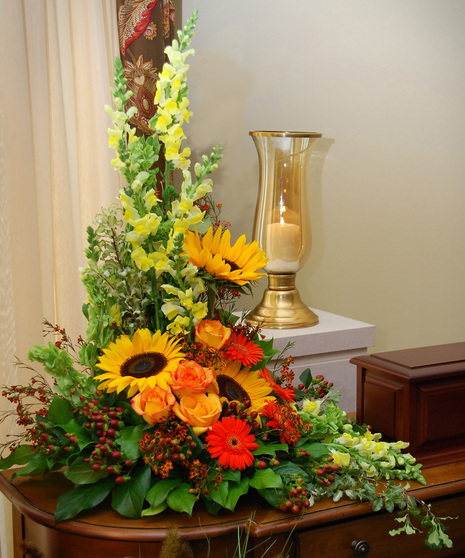 Memorial Arrangement - Autum Mix