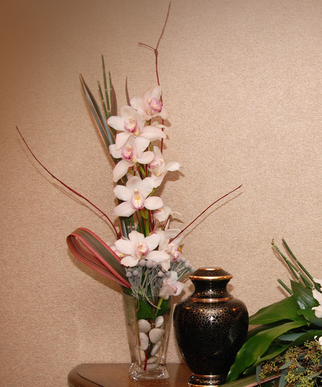 Orchids In Cubed Vase