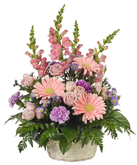 Pink Purple Flowers - Basket