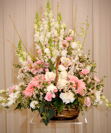 Wicker Basket - Mixed Flowers