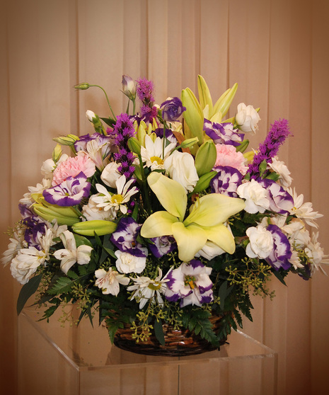 Wicker Basket - Mixed Flowers