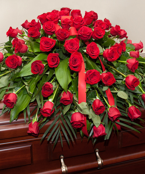 Casket Spray of Red Roses