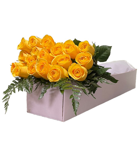 12, 18 or 24 Yellow Roses Gift Boxed