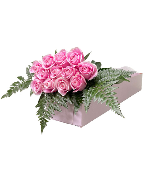 Pink Roses in a Gift Box