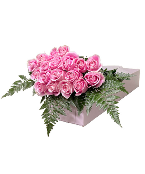 Pink Roses in a Gift Box