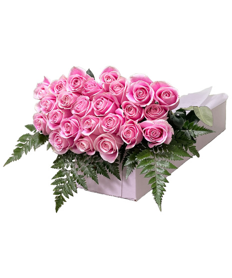 Pink Roses in a Gift Box