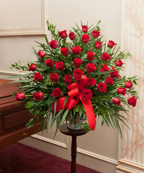 Red Rose Sympathy Arrangement