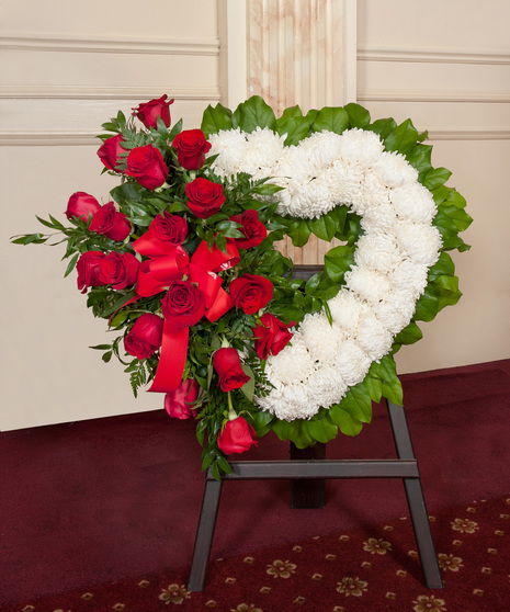 Red Rose Open Heart Wreath