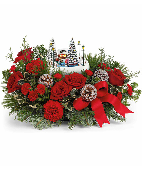 Thomas Kinkade's keepsake Christmas flower arrangement