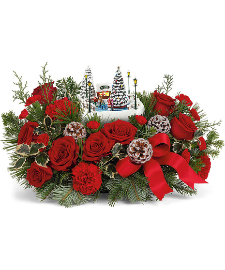 Thomas Kinkade's keepsake Christmas flower arrangement