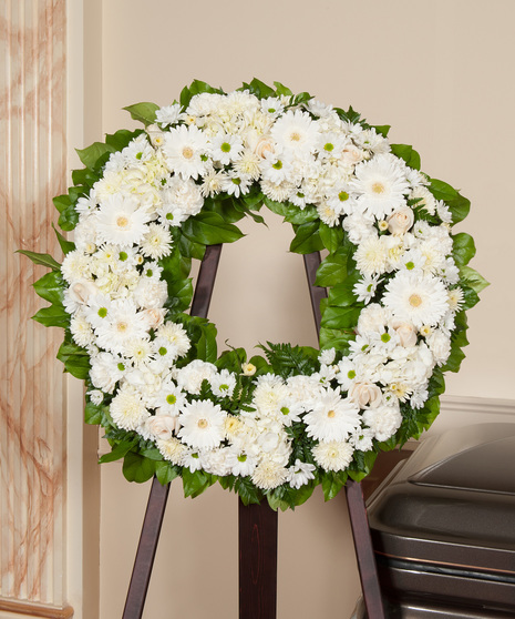 White Funeral Wreath