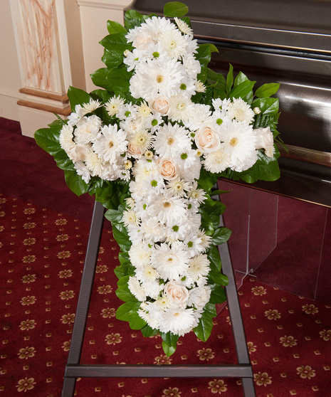 White Funeral Cross