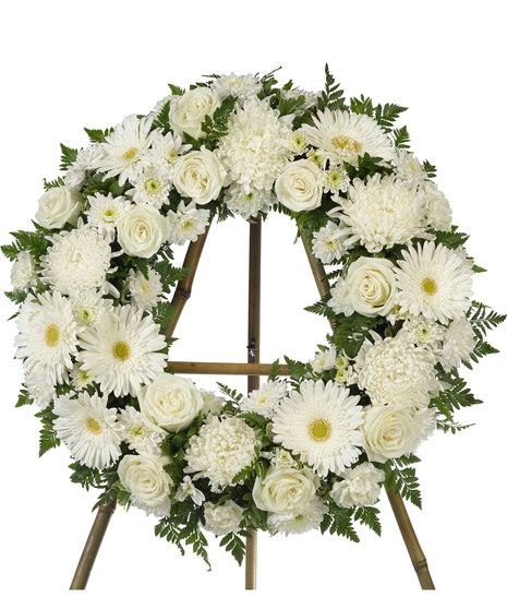 White Flowers Standing Wreath